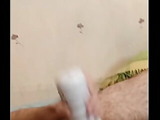 My dick in toy. She makes strange noises. Past 1