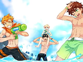 Twinks flirting and fighting on the beach &vert; Camp Buddy - Yoichi Route - Part 10