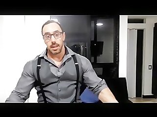 Bodybuilder in job interview