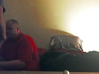 Older hungry daddy cocksucker sucks and swallows a younger stud's cock