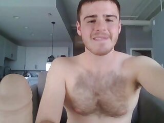 He jerks off his cock before heading off to school