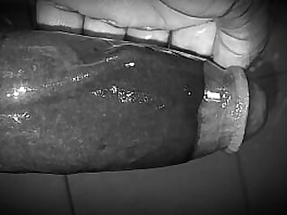 Oiled Horny Guy Masturbating Big Black Dick While Moaning