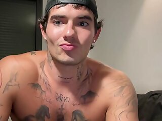 He shows off his big ass and shows off his tight pink pussy hole