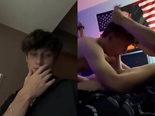 Hot twink giving head and receiving a cumshot.