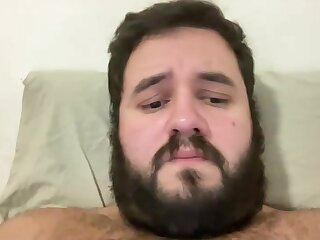 He jerks off in bed and cums thick loads of cum