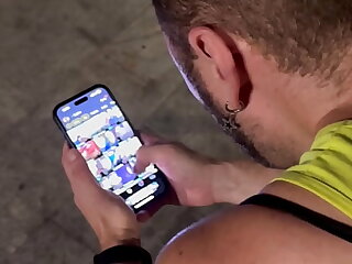 Night Cruising close to Axel Hotel Barcelona Grindr HookUp Hot Couple Double Huge Facial Cumshot