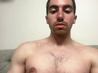 Straight muscled hunk shows off his hairy pink ass hole spread wide open