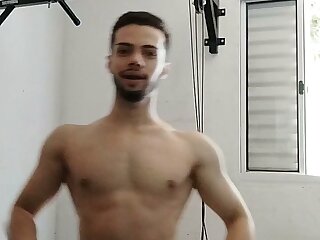Hot latino showing muscle progress