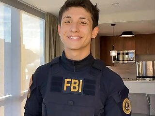 Watch this cute twink in his FBI uniform.