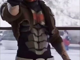 Watch this cute superhero show off his sexy body.