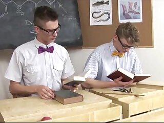 Nerdy classmates boys porn know how to work a cock